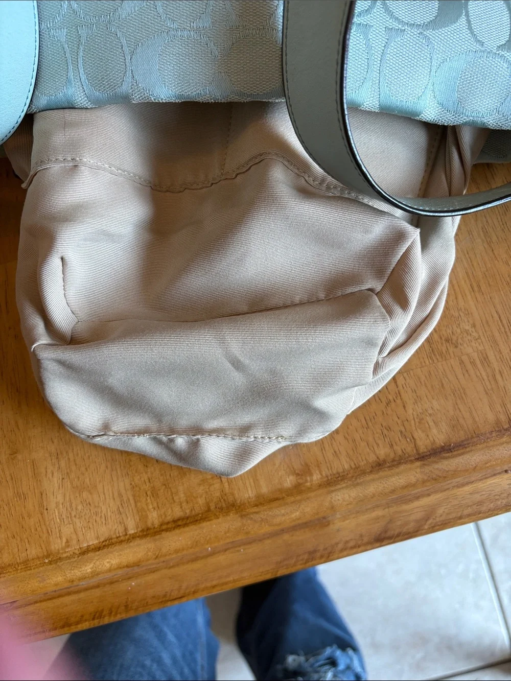 Coach 2006 Light Blue Signature Canvas Shoulder Bag